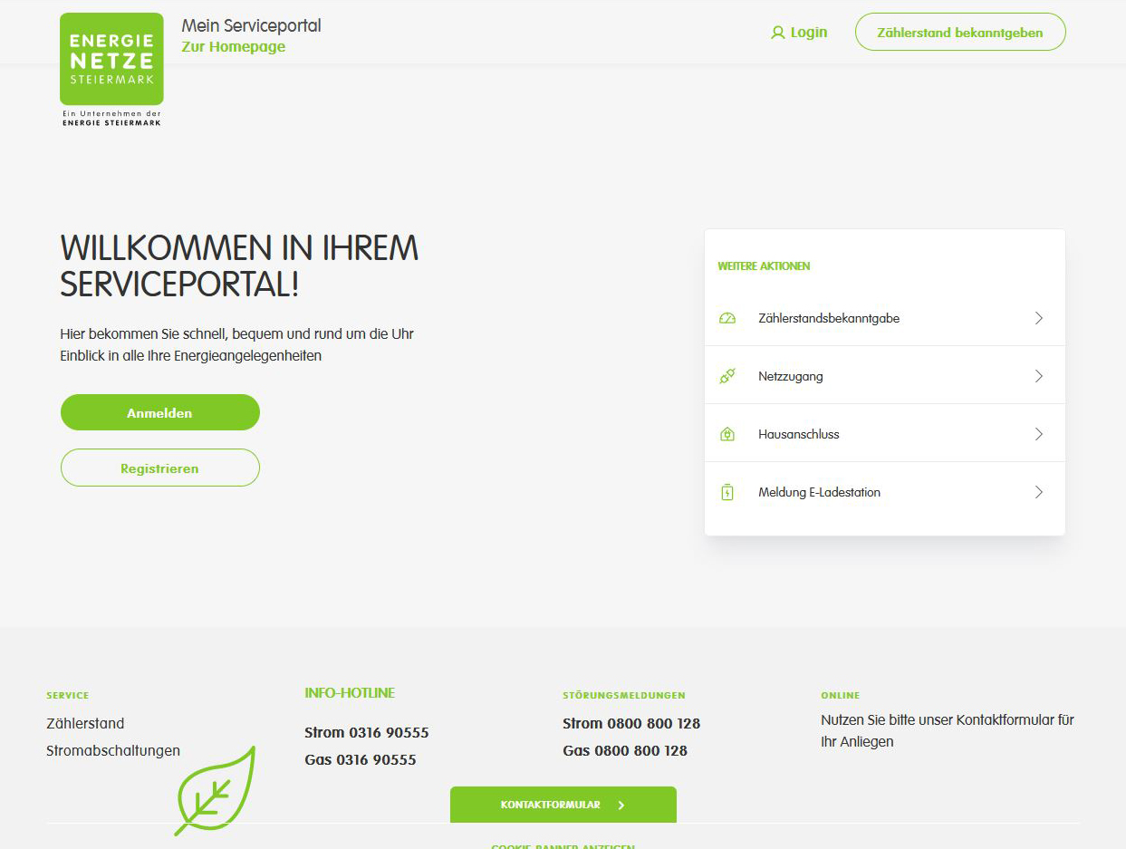 Energienetze Steiermark Serviceportal Login