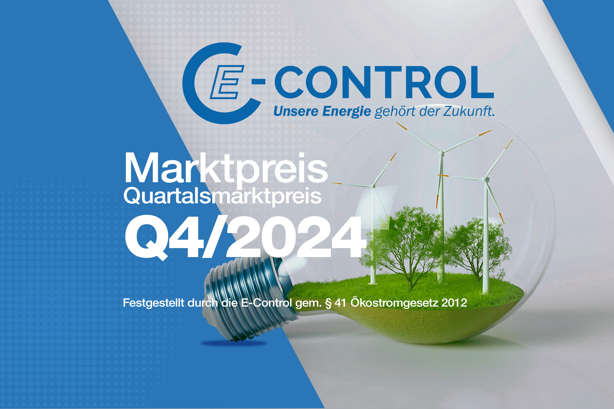 OeMAG Marktpreis Q4/2024 E-Control gem. § 41 Ökostromgesetz 2012